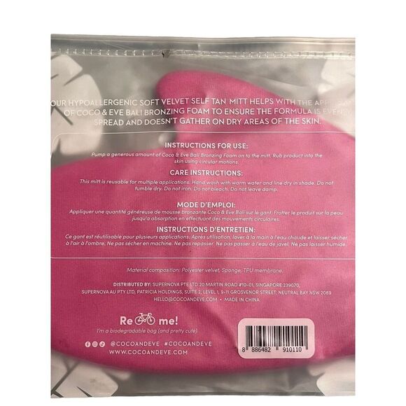 Coco And Eve Application Mitt Self Tanning Sunny Honey Pink Glove Velvet Soft - Picture 6 of 7